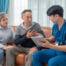 image of a clinical research professional explain a clinical trial to patients